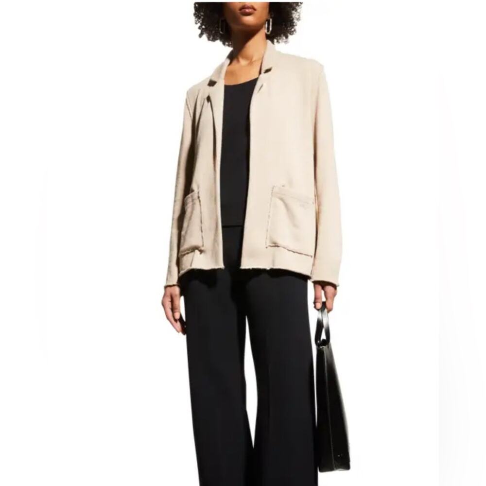 Eileen Fisher 100% Organic Cotton Organic Open-Front Blazer Office Wear Size XS - Picture 3 of 13
